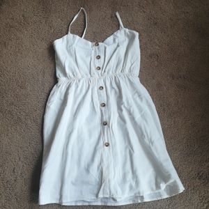 Button Front Solid Cami Skort Romper